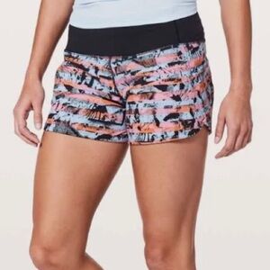 Lululemon Run Time Shorts II Inversion-Black Multicolor (Women's size 6)